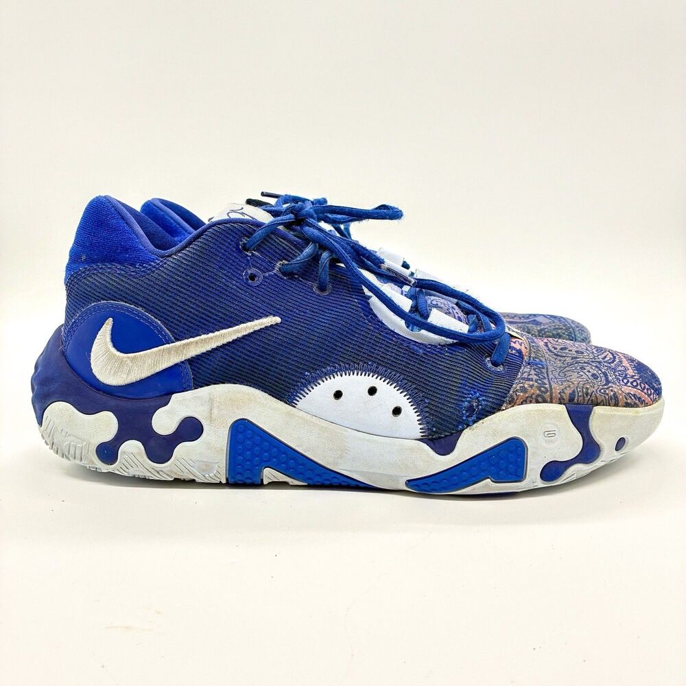 Nike Mens PG 6 DC1974-400 Blue Paisley Lace-Up Sneaker Shoes Size US 11.5